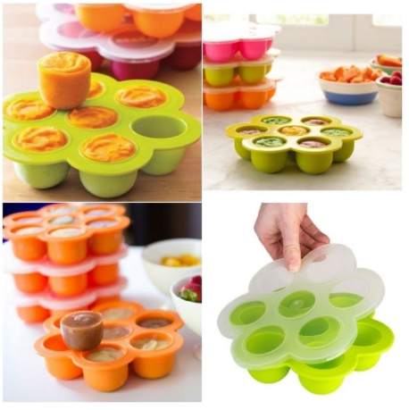 บล็อกซิลิโคนฟรีซเก็บอาหารเด็กอ่อน